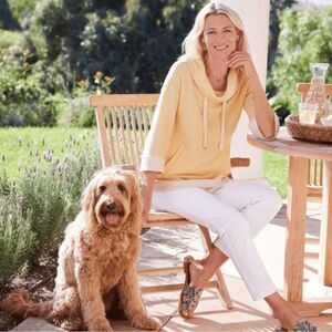 ✨Soft Surroundings Cotton Blend Coral Santorini Shores Pullover Sz XL✨